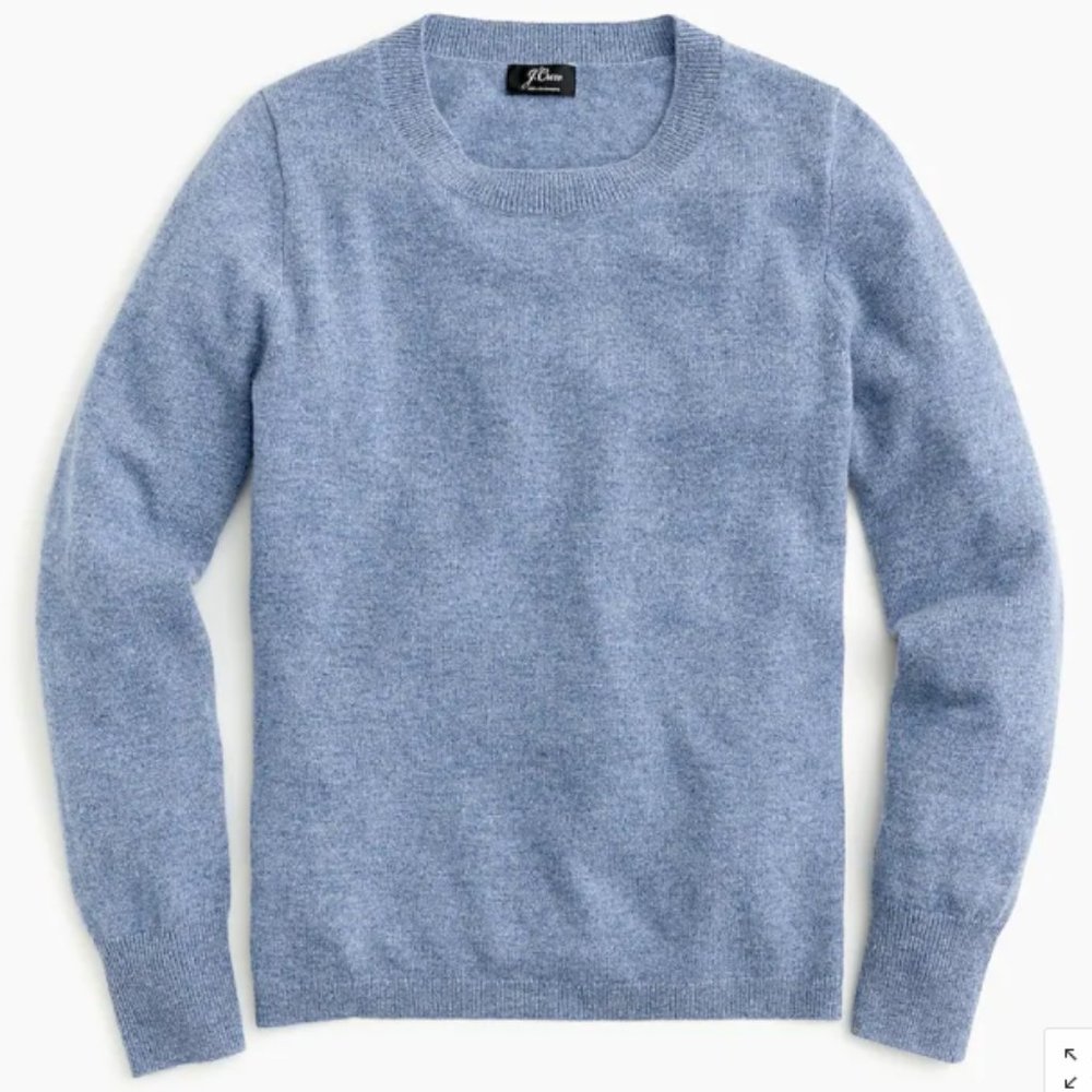 J.Crew CASHMERE Hth River Blue SWEATER S
